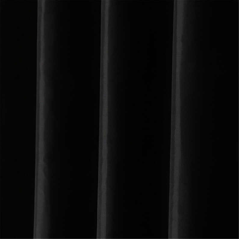 Modern Black Shower Curtains Waterproof Fabric Solid Color Etsy
