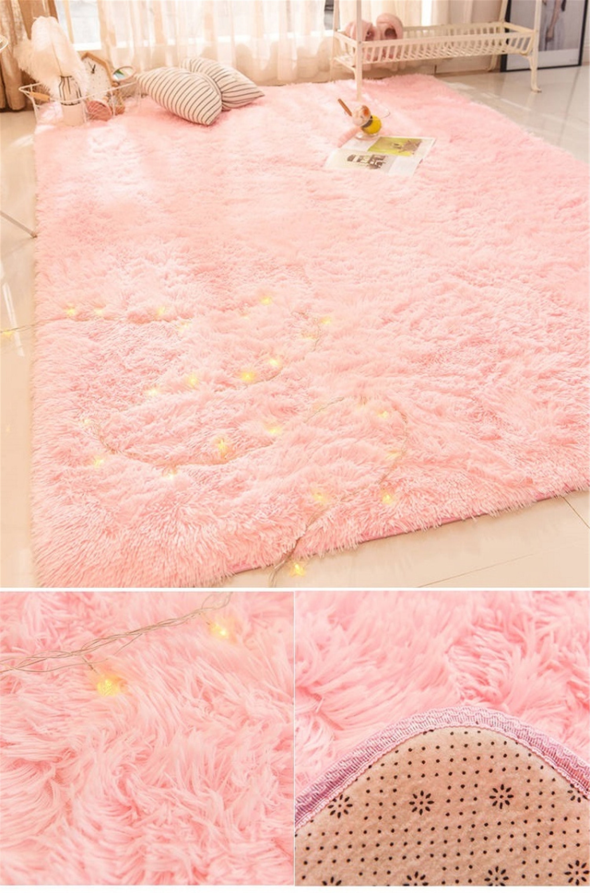 Pink Purple Carpet Dyeing Plush Soft Carpets Area Rug for Etsy