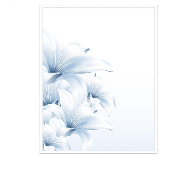 Customized Size Electrostatic Window Film Blue Lily Pattern - Etsy
