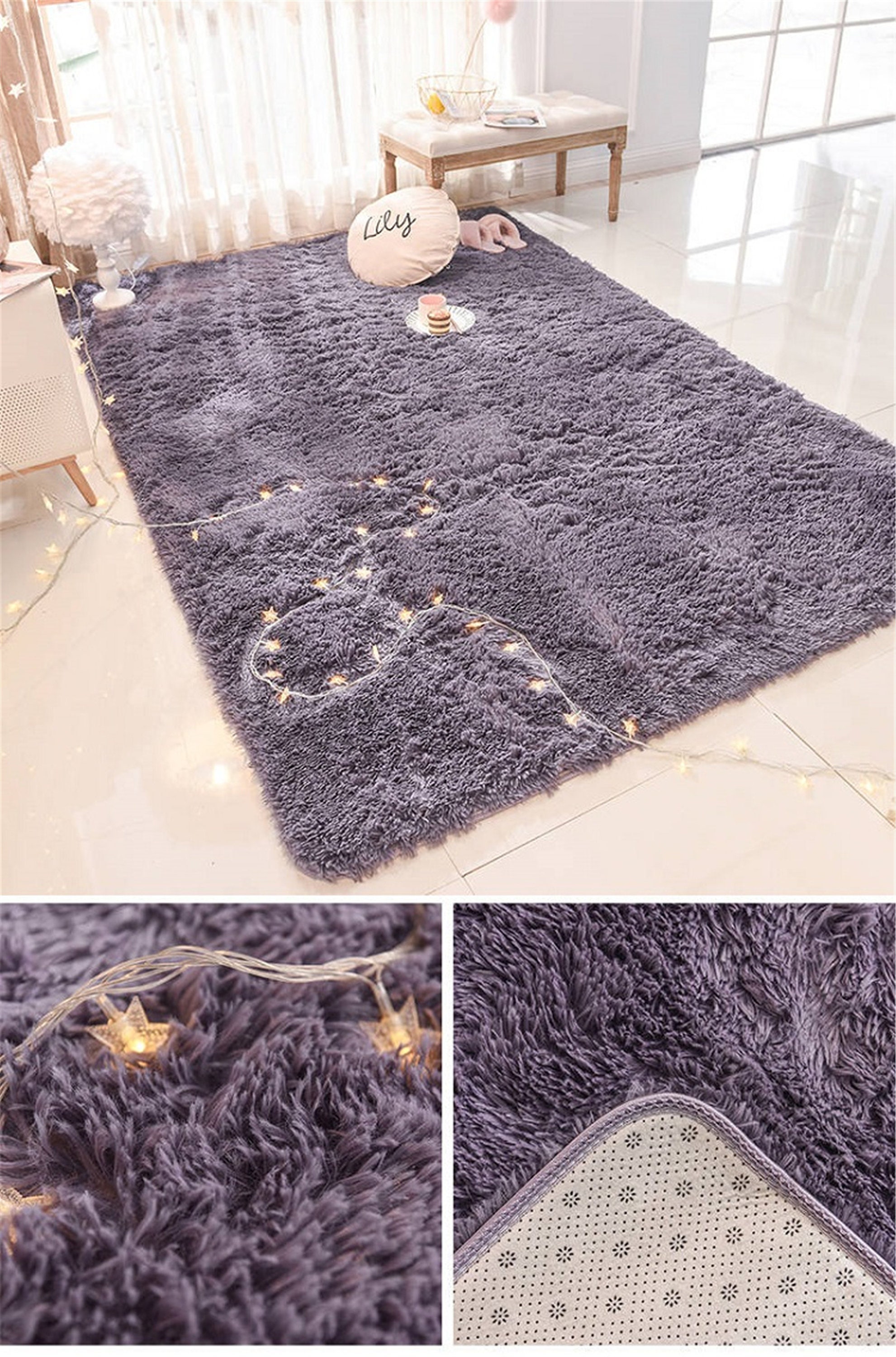Pink Purple Carpet Dyeing Plush Soft Carpets Area rug For Etsy
