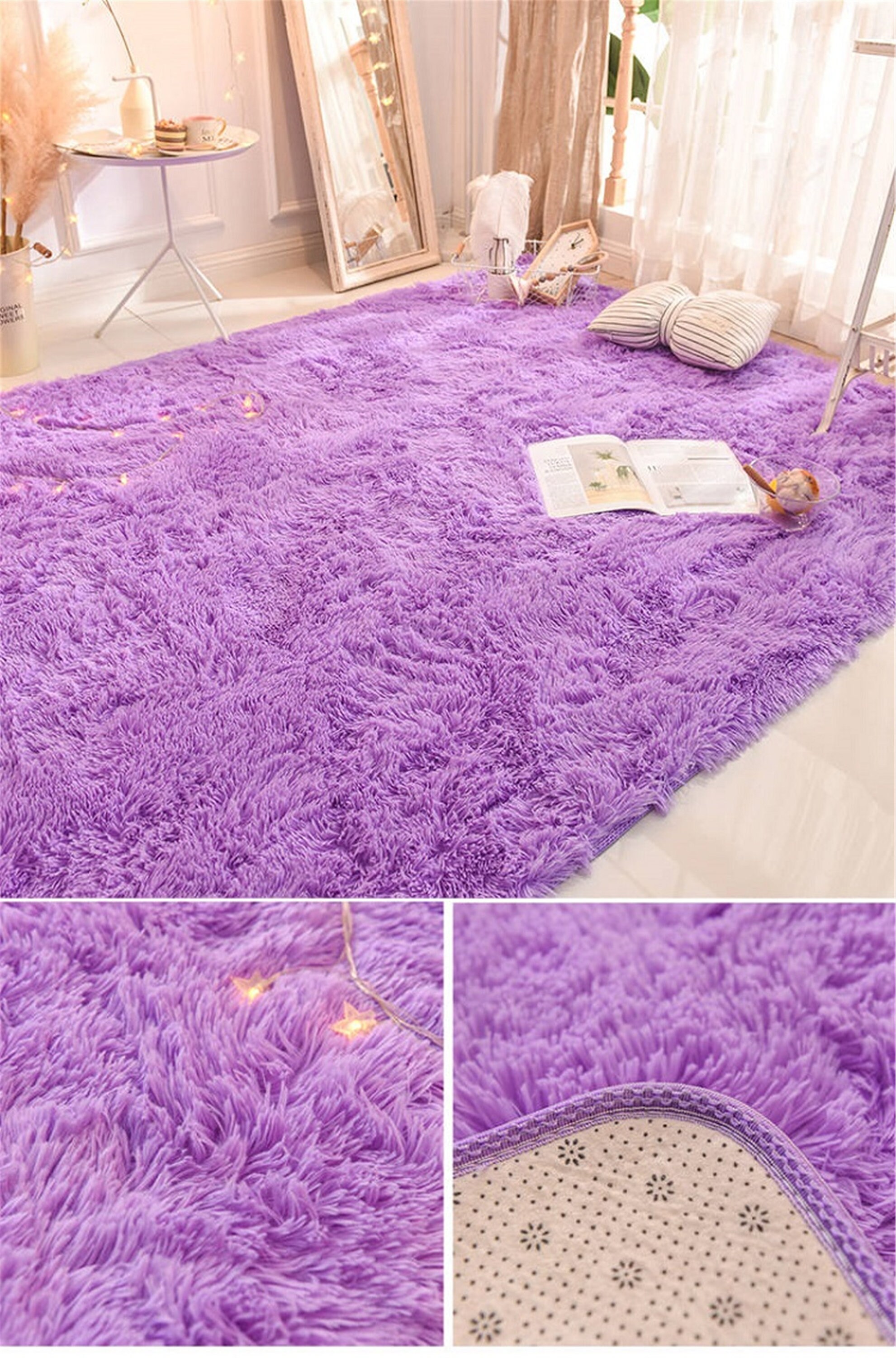 Pink Purple Carpet Dyeing Plush Soft Carpets Area Rug for Etsy