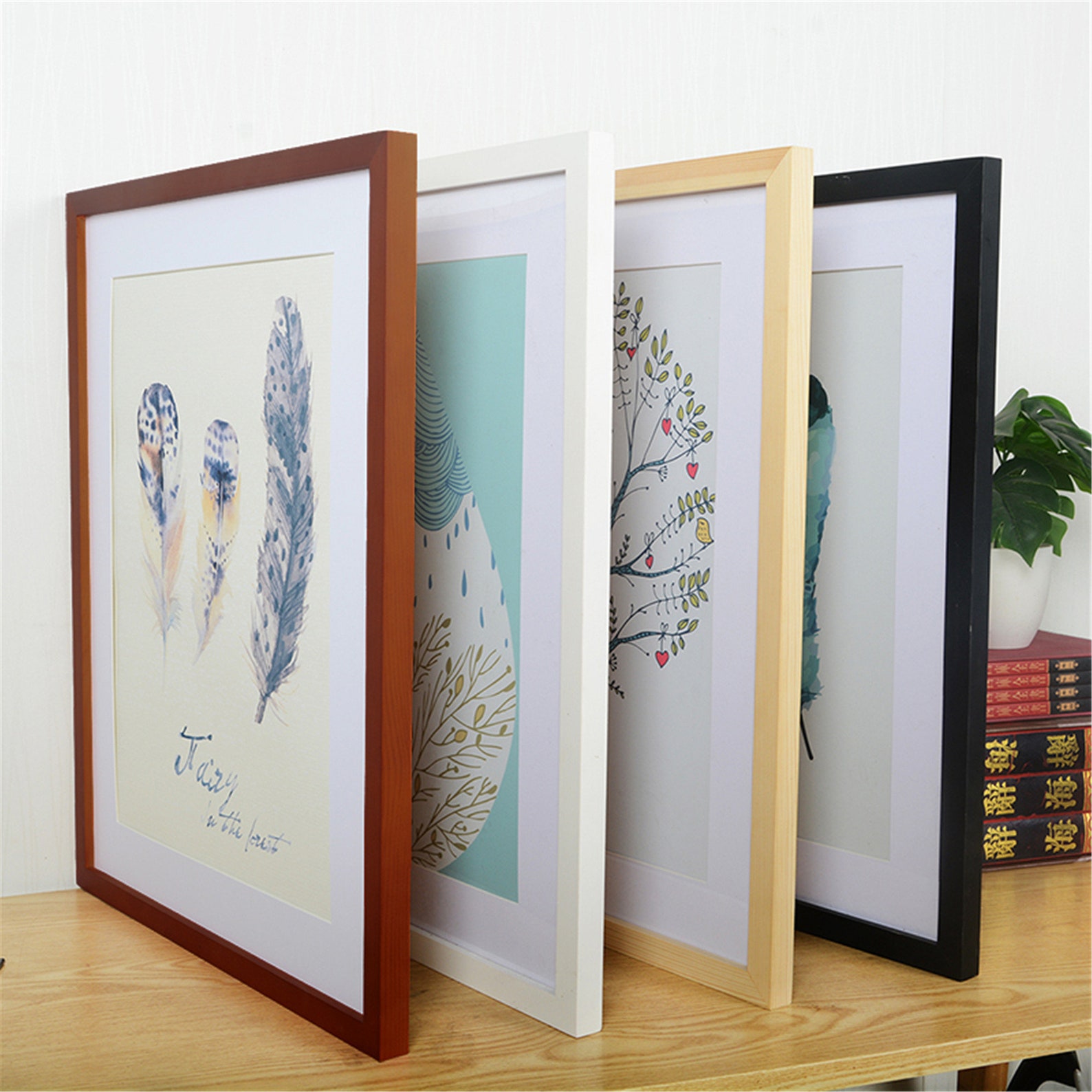 A4 A3 Wooden Frame Black White Color Photo Frames for Wall Art Etsy