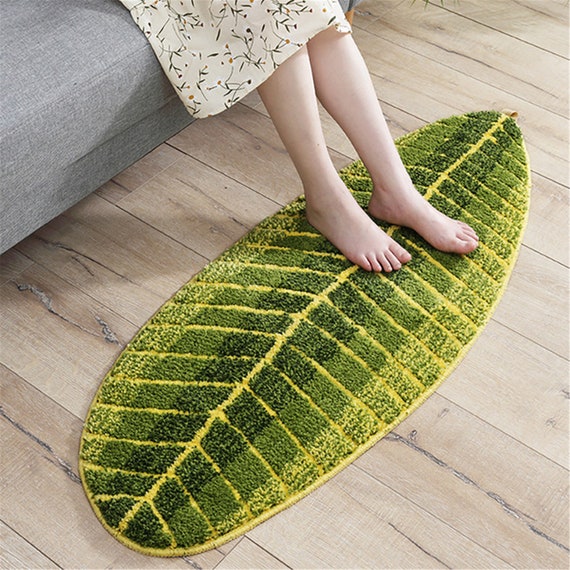 Chic Doormats Bathroom Kitchen Anti-Slip Floor Mats Leaf Shape Rugs Home Decor 