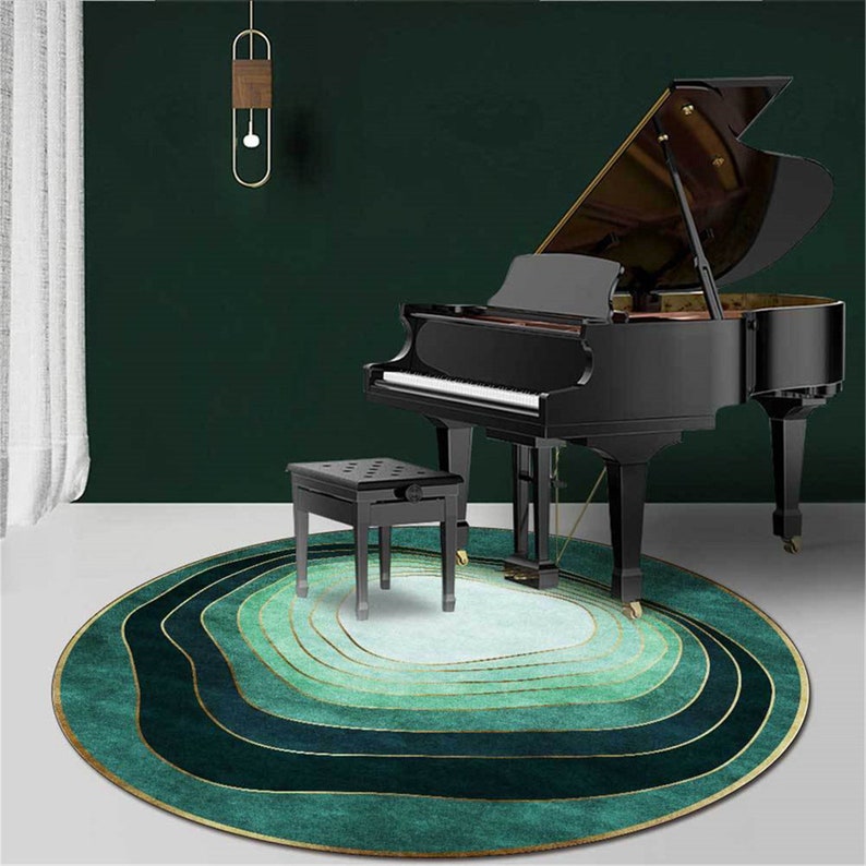 Modern Luxury Gradient Green Round Rug for Living Room Floor Etsy