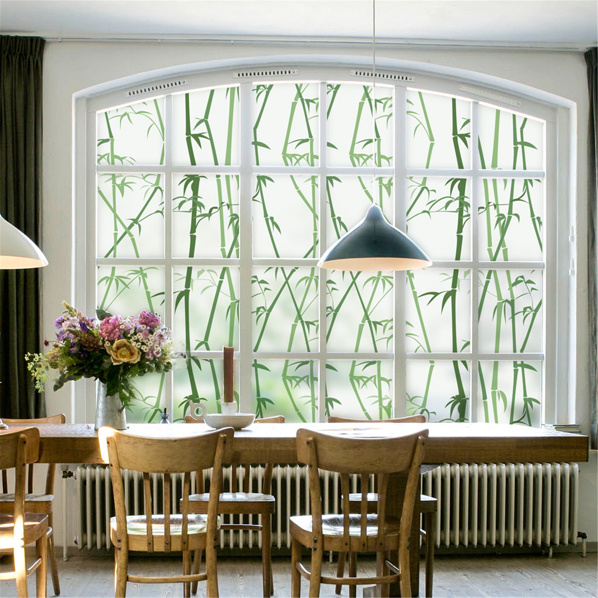200CM Green Bamboo Window Decorative Films No Glue Frosted Etsy