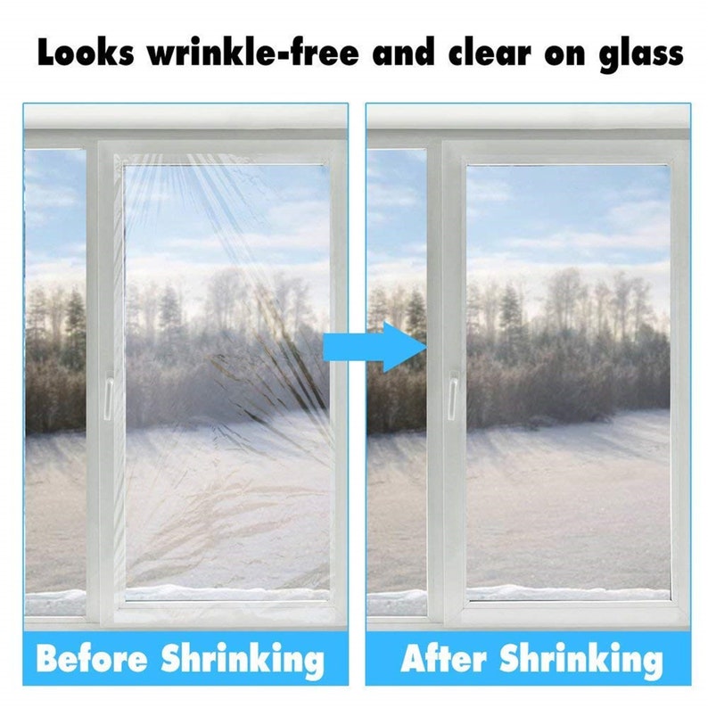 Winter Window Shrink Insulation Film Kit 158X535 Indoor Etsy