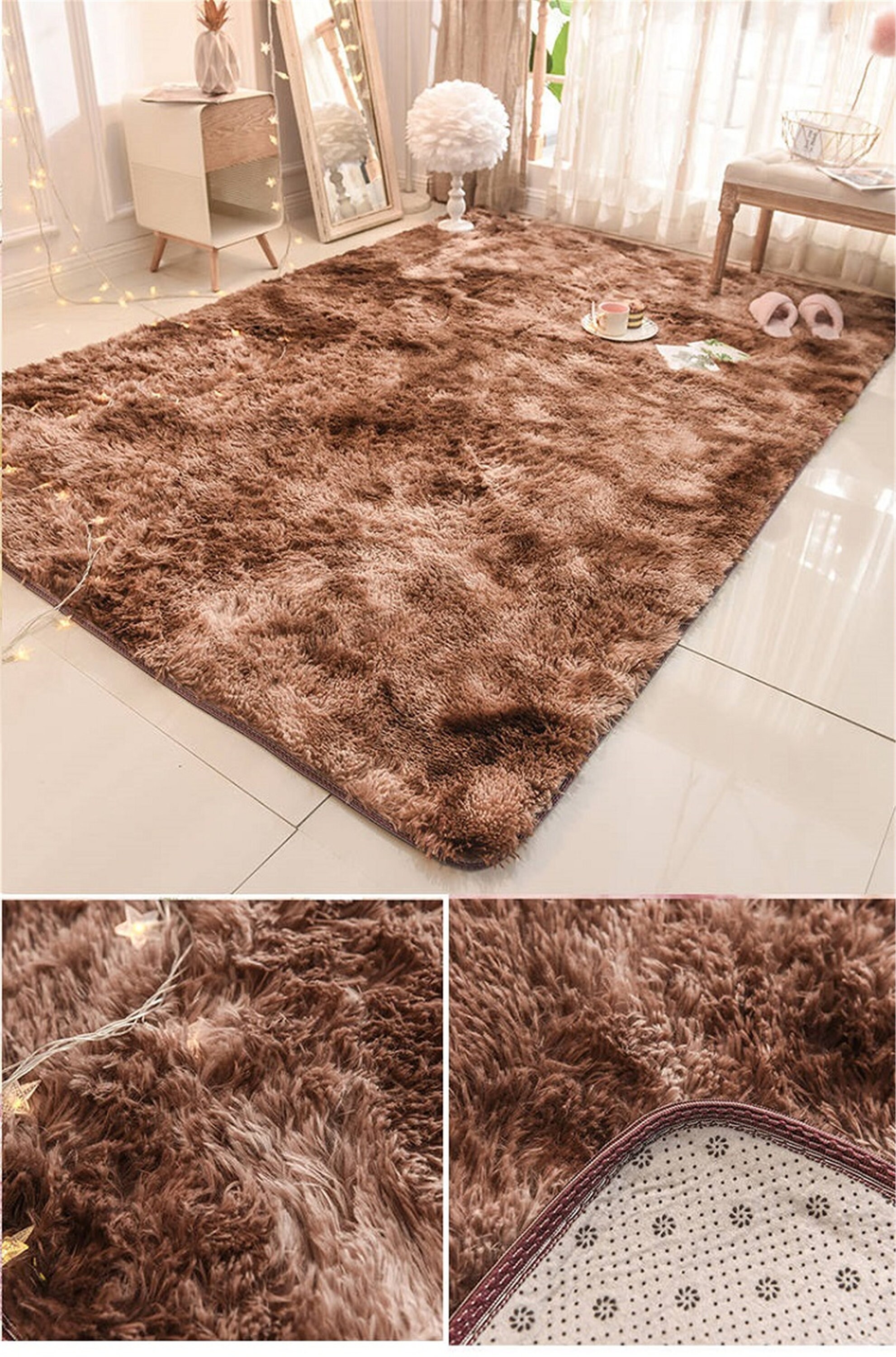 Pink Purple Carpet Dyeing Plush Soft Carpets Area Rug for Etsy