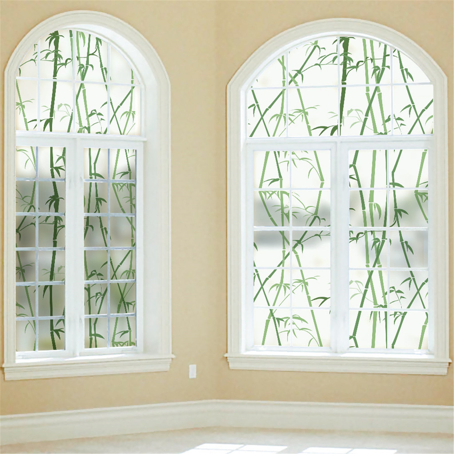 200CM Green Bamboo Window Decorative Films No Glue Frosted Etsy