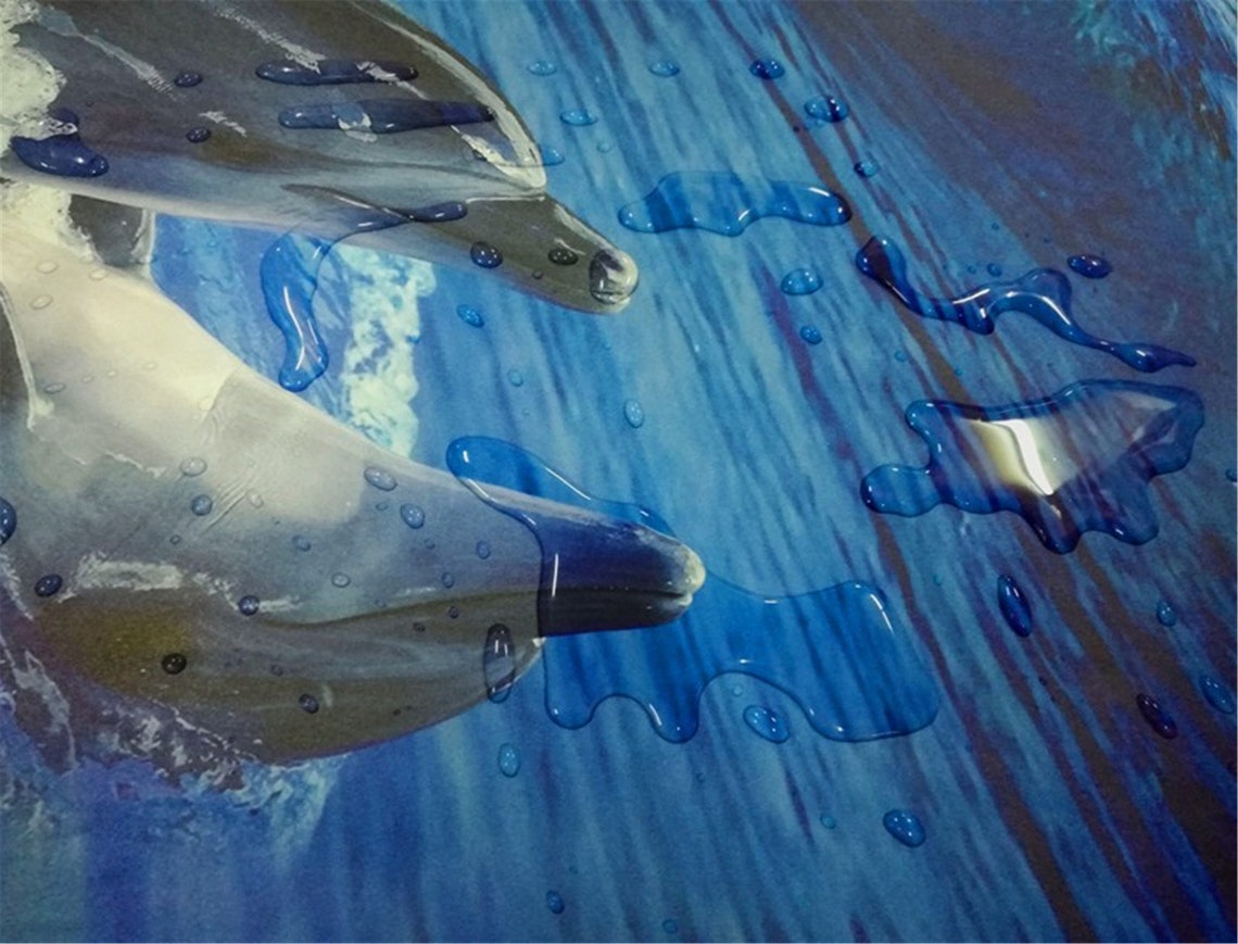 Custom Selfadhesive Floor Mural Photo Wallpaper 3D Seawater Etsy