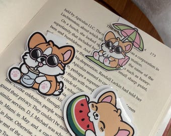 Marcapáginas magnético de Corgi – Diseños relajados de Corgi