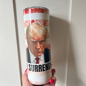 Trump Mugshot 20oz Tumbler - Never Surrender