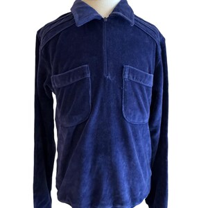 Sweat-shirt zippé en velours bleu marine vintage pour garçons Deadstock — HUK-A-POO