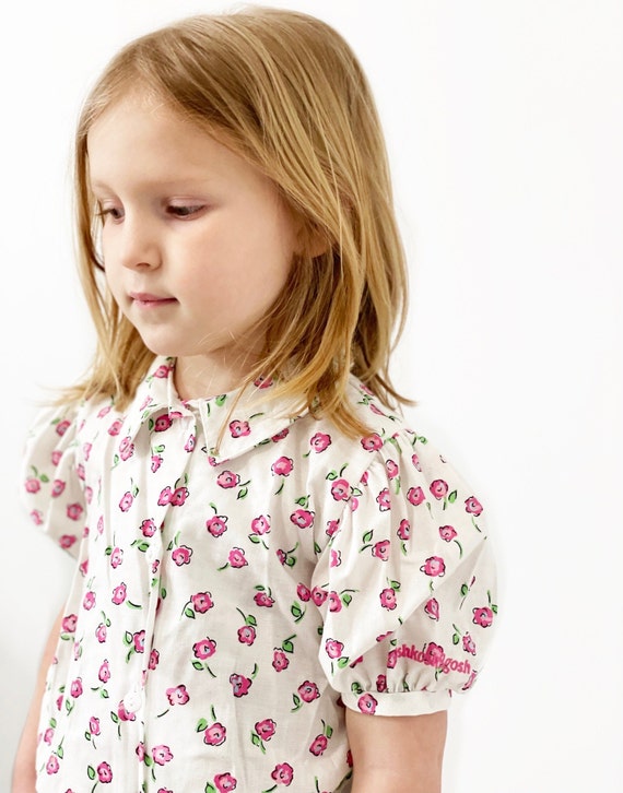 OshKosh B'Gosh White Floral Short Sleeve Blouse, … - image 2