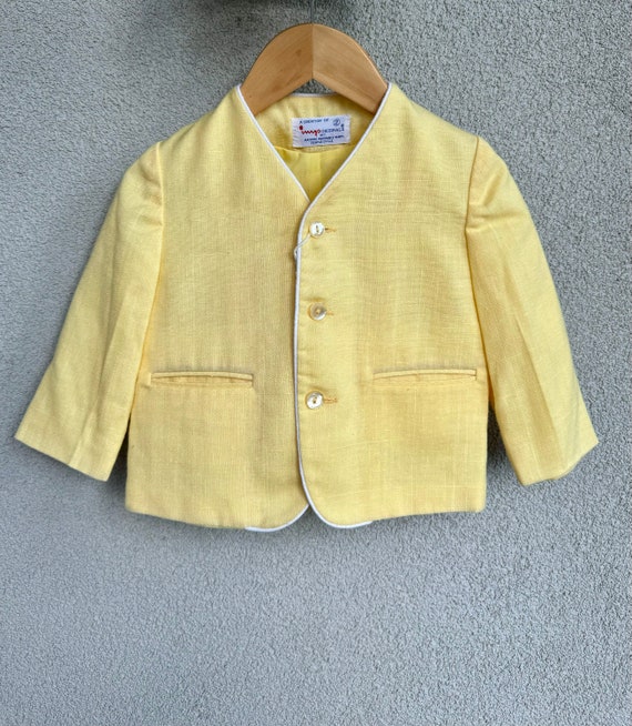1960s Imp Originals Faux Linen Yellow Shorts Suit… - image 5