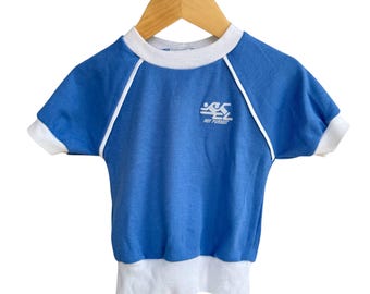 Vintage 'Hot Pursuit' Ringer Tee: 70s-80s Blue Toddler Sportswear