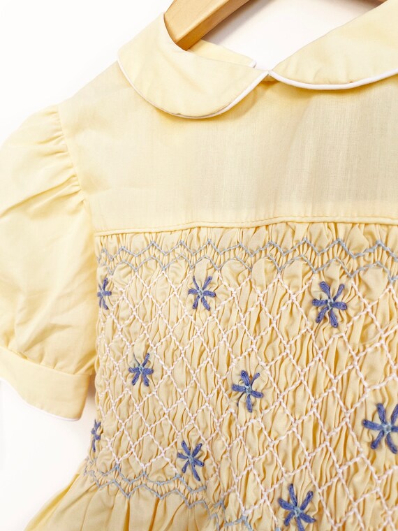 Vintage Polly Flinders Smocked Yellow Dress | Gir… - image 2