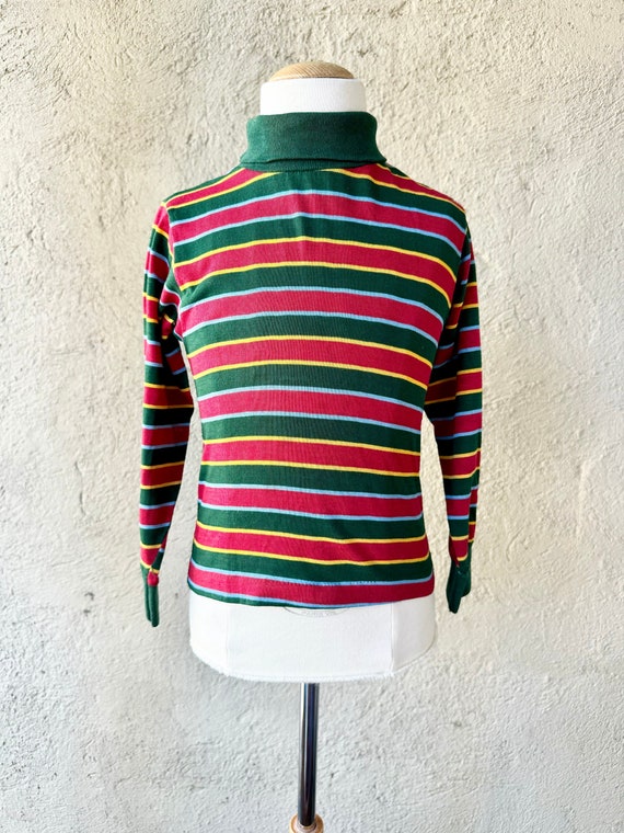 1970s/80s Vintage Multicolor Striped Turtleneck Sh