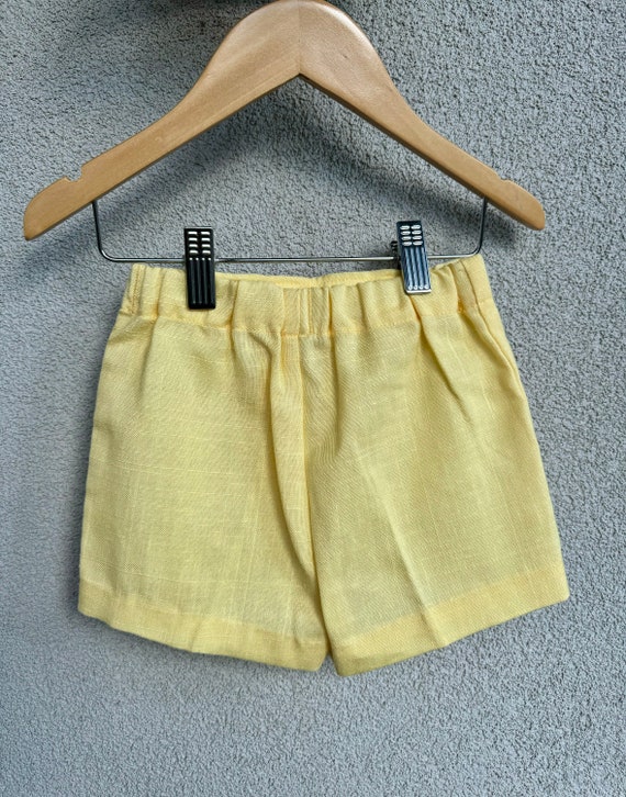 1960s Imp Originals Faux Linen Yellow Shorts Suit… - image 9