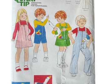 1970s Butterick 5874 Sewing Pattern: Girls Dress & Romper, Size 3
