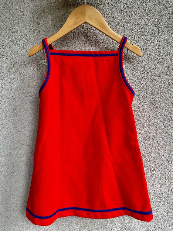 Rare 1960s Snoopy Red Sleeveless Girls Dress - image 8