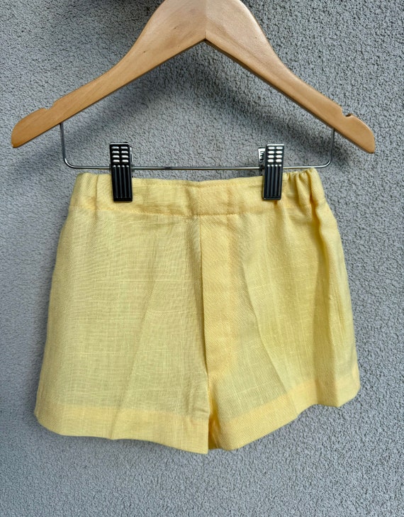 1960s Imp Originals Faux Linen Yellow Shorts Suit… - image 8