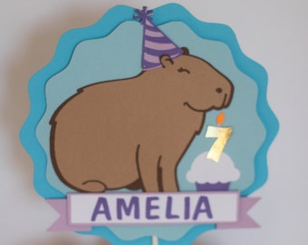 Capybara Cake Topper- Personalized