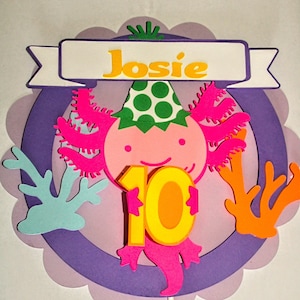 Axolotl Personalized Cake Topper (Multi-Layer)