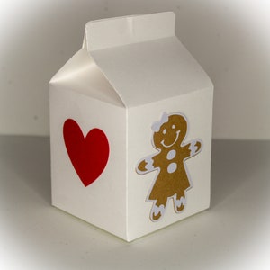 Gingerbread Friends Milk Carton Favor Boxes