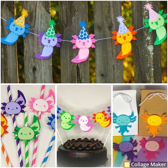 Axolotl Party Kit with Cake Topper