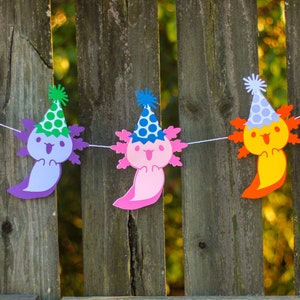 Cute Axolotl Birthday Banner