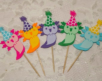 Axolotl Partyhut Kuchenstecker