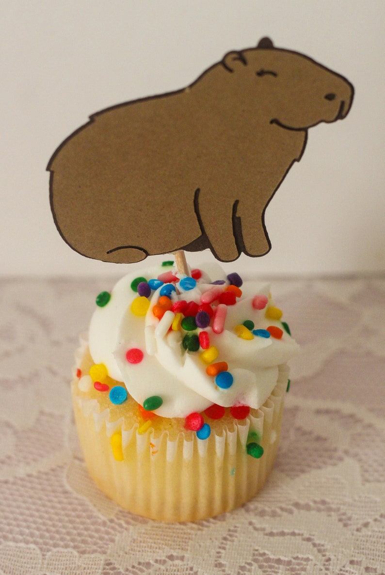 Capybara Cupcake Toppers Etsy