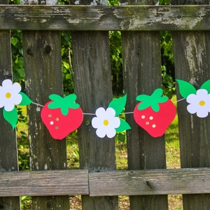 Strawberry and Blossom Party Banner