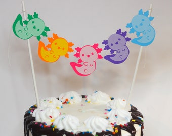 Axolotl Banner Cake Topper
