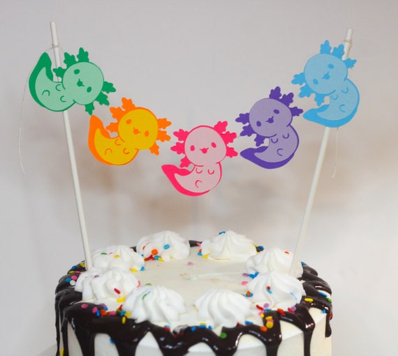 Axolotl Banner Cake Topper