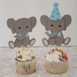 Baby Elephant Cupcake Toppers