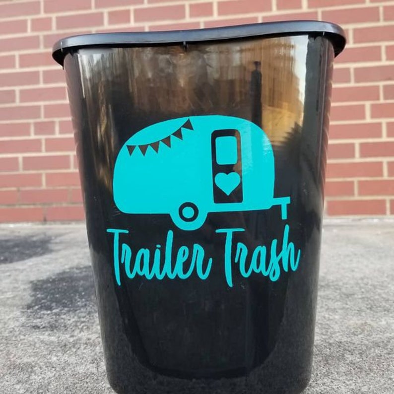 Trailer Trash Camping Garbage Can Decal for your RV Camper Etsy