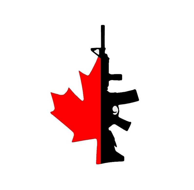 Canadian Flag With Gun Decal Sticker for Your Car Truck Etsy