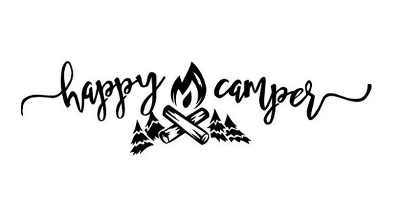 Happy Camper Decal - Sticker For Your Car Truck Window wall phone tablet peace