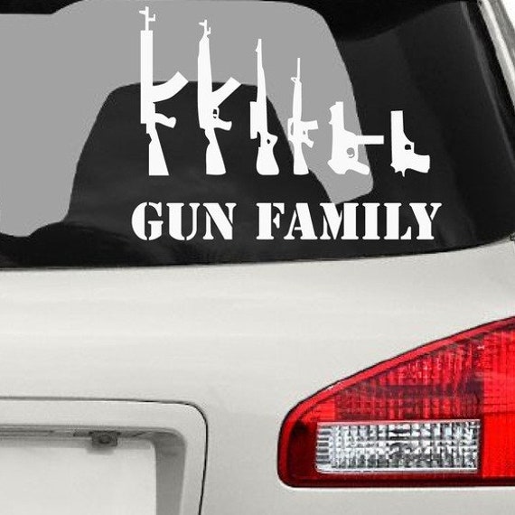 BABIES ON BOARD MY GUN FAMILY Vinyl Decal Sticker Car Window Wall Bumper Funny 