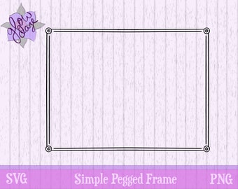 Simple Pegged Doodle Frame | SVG PNG | Printable Clip Art | Hand-Drawn Rectangle Border