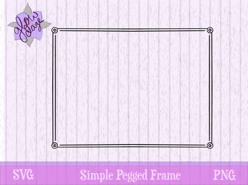 Download Simple Pegged Doodle Frame SVG PNG Printable Clip Art | Etsy