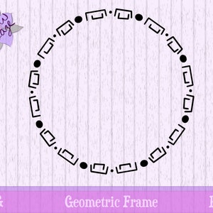 Geometric Frame | SVG PNG | Printable Clip Art | Hand-Drawn Circle Border