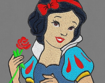 Embroidery design princess Snow White pes hus  jef  4x4",5x7"