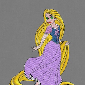 Embroidery design Rapunzel pes hus jef 2 size 4x4&quot;,5x7&quot;