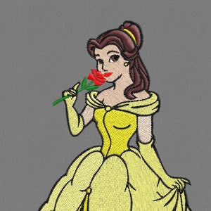 Embroidery design Belle beauty beast pes hus  jef 2 size 4x4",5x7"