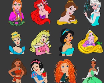 Diseño de bordado 4x4 12 set princesa