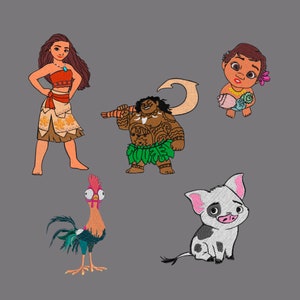 Embroidery design 5 set Moana maui pes hus  jef