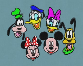Embroidery design 6 set separate 2x2 Mickey Mouse friends pes hus  jef