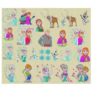 Embroidery design 26 set Elsa Frozen pes hus  jef 4x4&quot;